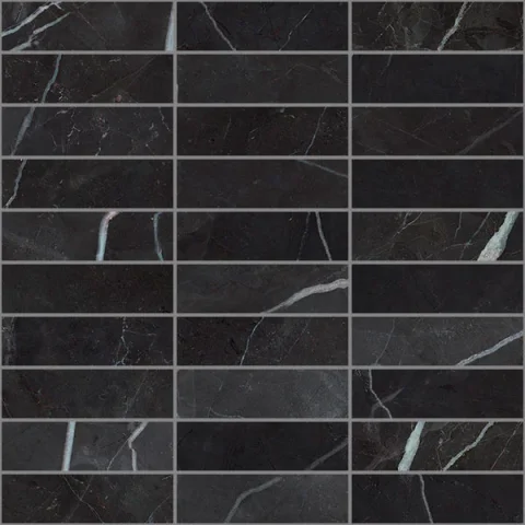 European Tiles Charmo Calacatta Black Brick Pattern 30 X 30cm Polished Wall Tile (sold Per Piece) detail view - Image 2