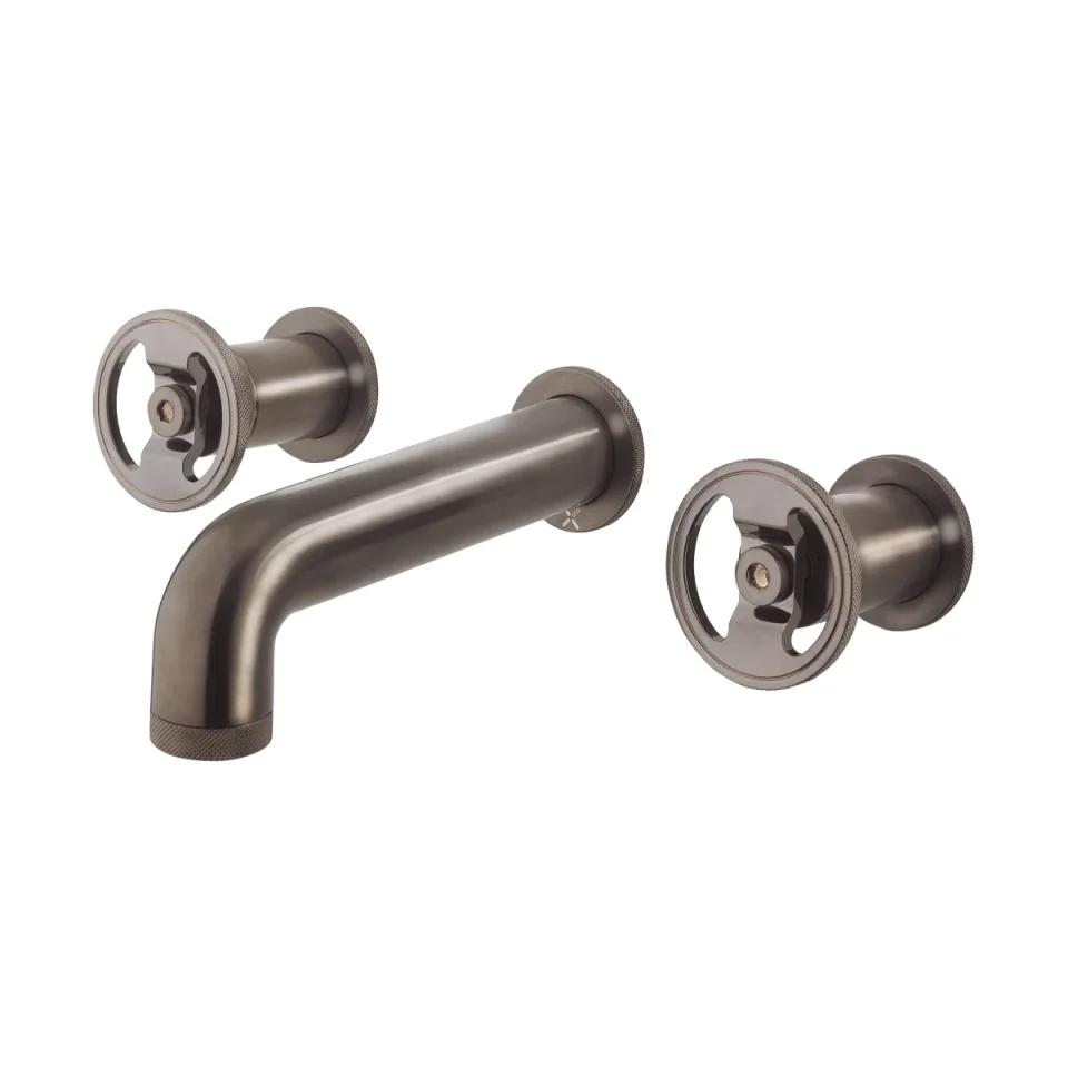 Crosswater Union Basin 3 Hole Set Wall Mounted Brushed Black Chrome product image - Image 1