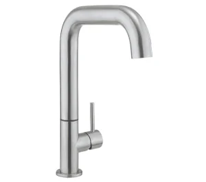 Crosswater Tube Side Lever Kitchen Mixer Brushed Stainless Steel