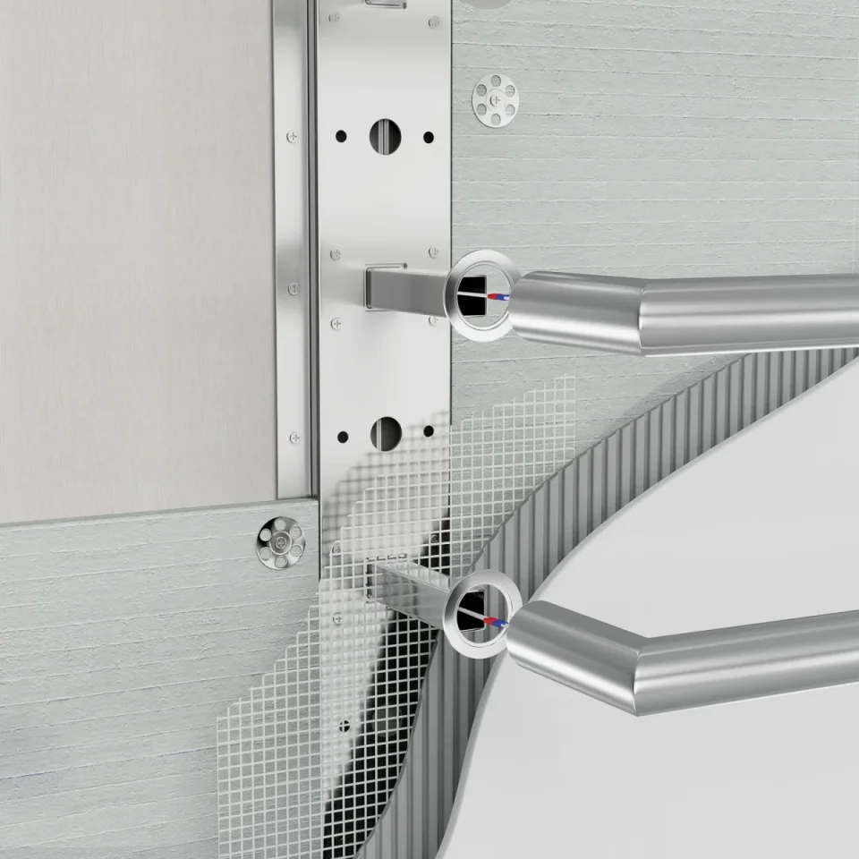 Thermosphere 12v Heated Towel Bar Single Round 500mm Matt White detail view - Image 5