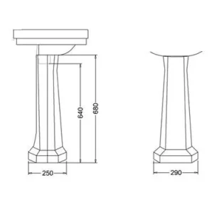 Burlington Pedestal technical drawing - Image 2