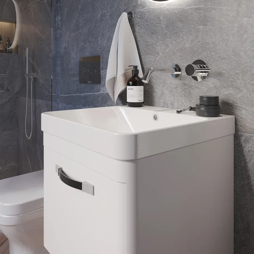 Saneux Hyde 50x46cm Washbasin 0th detail view - Image 3