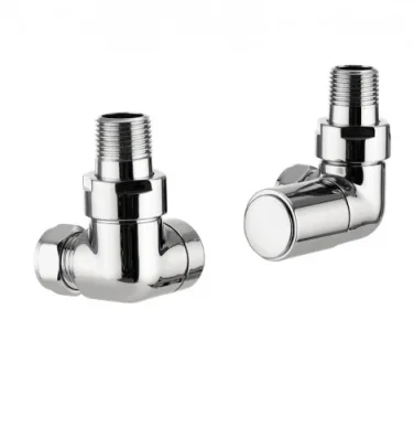 Crosswater Glide Corner Rad Valves Chrome detail view - Image 2