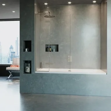 Crosswater Optix 10 Hinged Bath Screen With Inline Panel 90 Left Handed Brushed Stainless