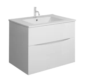 Crosswater Glide Ii Basin Ceramic 700 With Overflow White