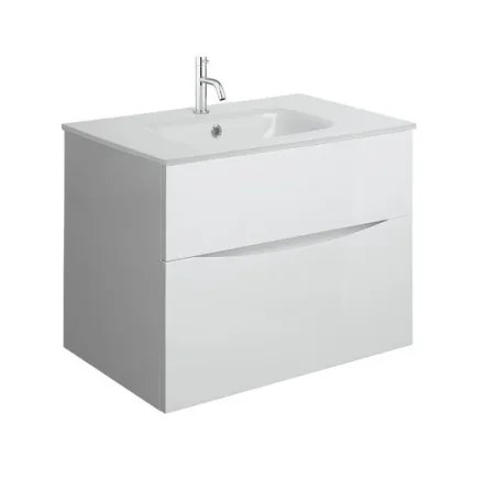 Crosswater Glide Ii 2 Drawer Basin Unit 700 White Gloss detail view - Image 7