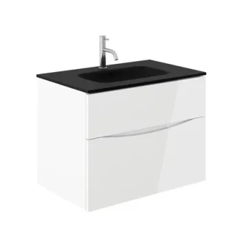 Crosswater Glide Ii 2 Drawer Basin Unit 700 White Gloss detail view - Image 8