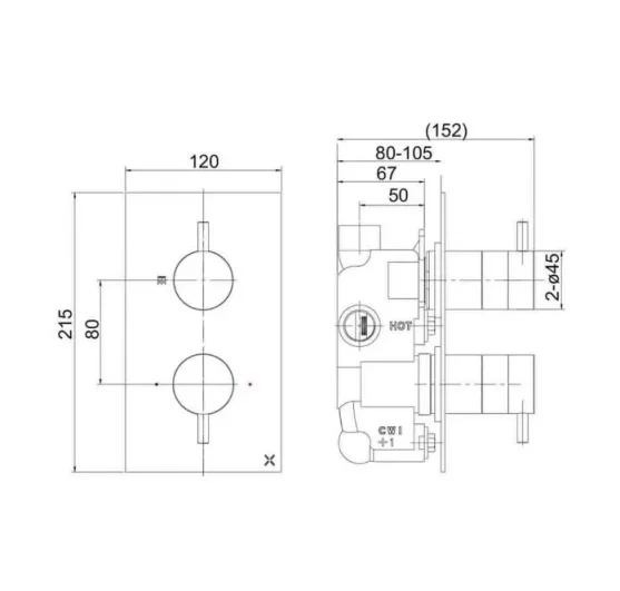 Crosswater Mpro 2 Handle Trimset (must Be Paired With Wlbp1500rc+) Chrome detail view - Image 3