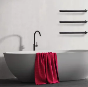 Thermosphere 12v Heated Towel Bar Single Round 500mm Matt Black