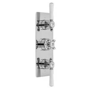 Booth & Co. 2 Outlet, 3 Handle Concealed Thermostatic Valve Chrome & White