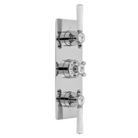 Booth & Co. 2 Outlet, 3 Handle Concealed Thermostatic Valve Chrome & White