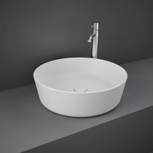 Rak Feeling 42cm Round Counter Top Wash Basin In Matt White product image - Image 1