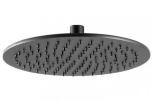 Just Taps Vos Round Shower Head 200mm Matt Black