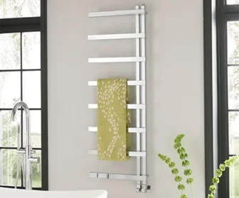 Vogue Keys II Towel Radiator Heating Only - Chrome 1080X500 detail view - Image 3