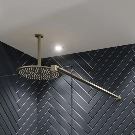 Crosswater Gallery Glass Wall Brace Brushed Brass