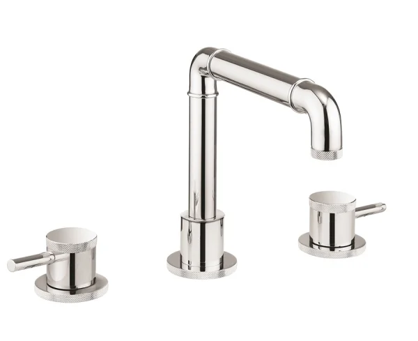 Crosswater MPRO Industrial 3 Hole Deck Mounted Basin Tap Set Chrome