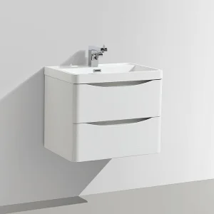 Cubico Envy Wall Mounted 600mm Vanity Unit Gloss White