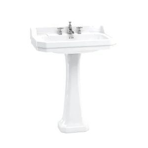 Burlington Edwardian 800 3TH Basin and Standard Pedestal