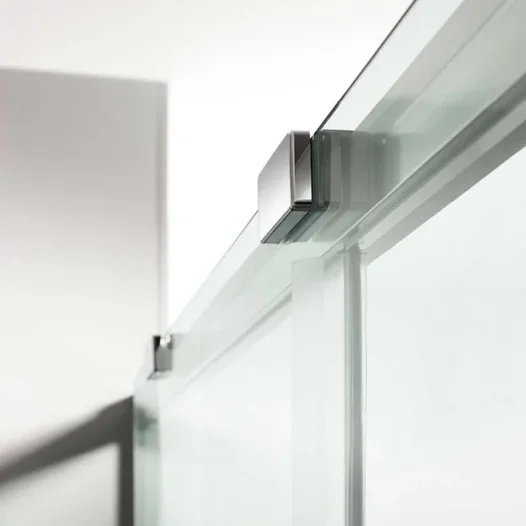 Crosswater Design 8 Soft Close Sliding 8mm Shower Door 1700mm Silver detail view - Image 4