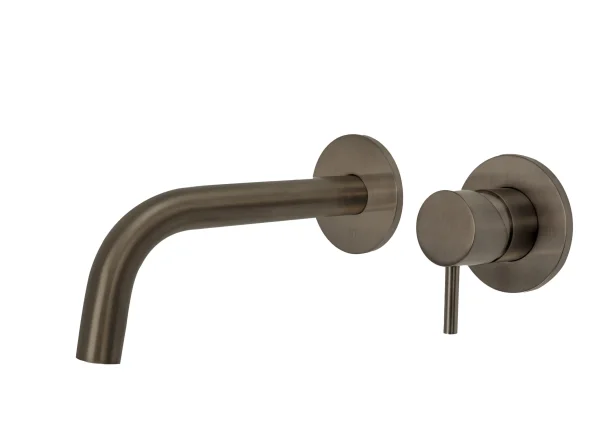 Just Taps Vos Wall Mounted Basin Mixer 150mm Brushed Bronze