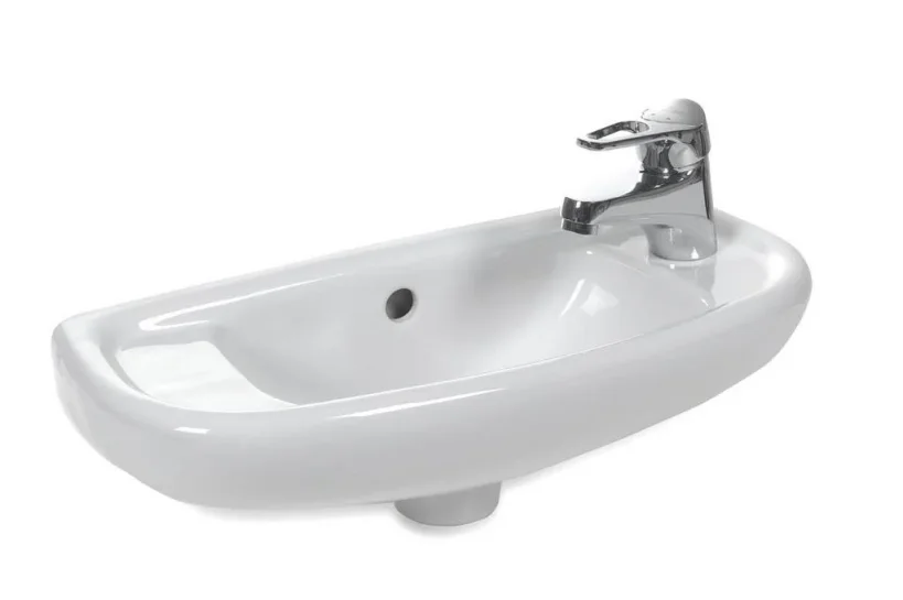 Eastbrook Kompact Cloakroom Basin 509x216 1th Rh White product image - Image 1