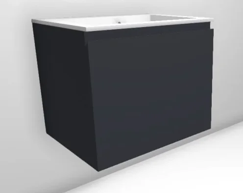 Faeber Mode 600mm 1 Drawer Basin Vanity Unit Ral 7024 Graphite Grey Matt product image - Image 1