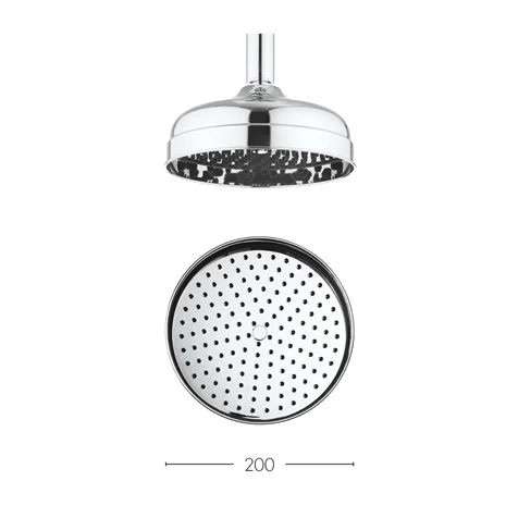 Crosswater Traditional Shower Head 200mm Chrome