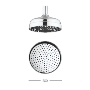 Crosswater Traditional Shower Head 200mm Chrome