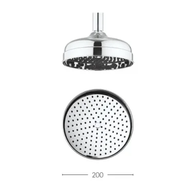 Crosswater Traditional Shower Head 200mm Chrome product image - Image 1