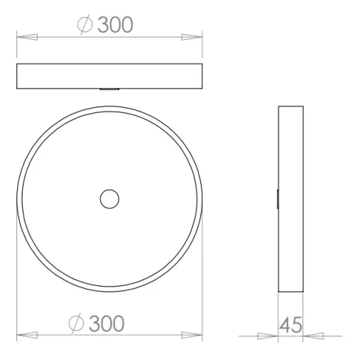 Hib Lumen Ceiling Light 30cm X L4.5cm technical drawing - Image 2