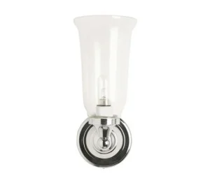 Burlington Round Base, Vase Clear Glass Shade - Chrome