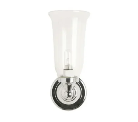 Burlington Round Base, Vase Clear Glass Shade - Chrome