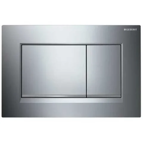 Geberit Sigma30 Square Flush Plate For Dual Flush - Gloss Chrome With Matt Chrome Detail product image - Image 1