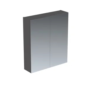 Saneux Austen 60cm 2 Door Mirror Cabinet - Matte Iron Grey