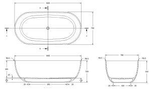 Bc Designs Crea Bath 1665 X 780 (no Waste) Polished White