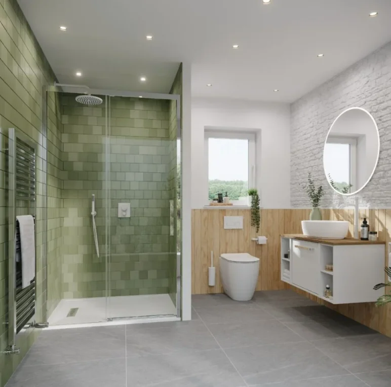 Crosswater MPRO 200mm Fixed Shower Head Matt White detail view - Image 4