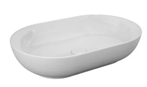 Rak Feeling 55cm Oval Counter Top Wash Basin detail view - Image 3
