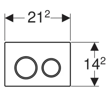 Geberit Omega20 Round Flush Plate For Dual Flush - Black With Gloss Chrome Detail detail view - Image 3