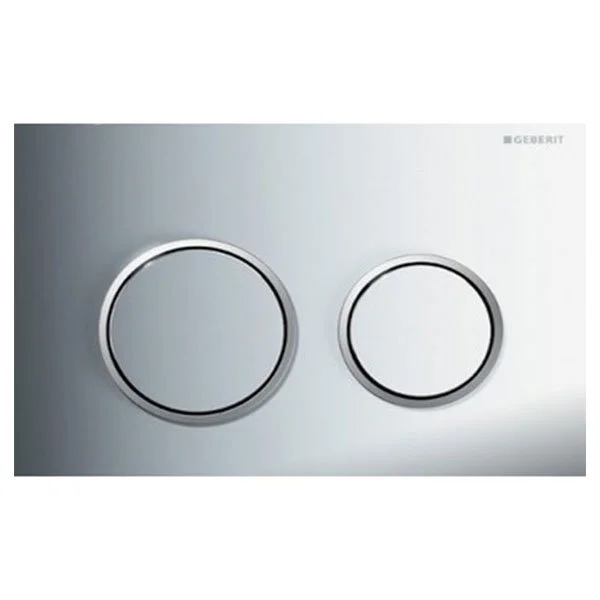 Geberit Omega20 Round Flush Plate For Dual Flush - Gloss Chrome With Matt Chrome Detail