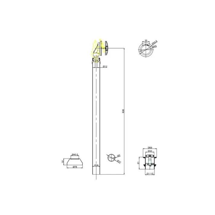 Britton Special Bath Waste For Natural Stone Baths detail view - Image 2