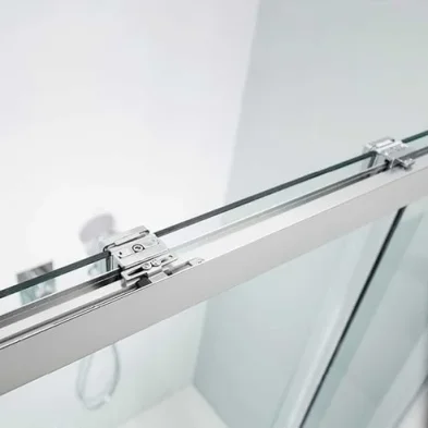 Crosswater Design 8 Soft Close Sliding 8mm Shower Door 1400mm Silver detail view - Image 5