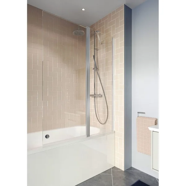 Crosswater Clear 6 Double Bath Screen 1150 Silver