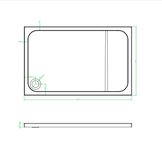 Crosswater Rectangular Shower Tray 900x1400 45mm detail view - Image 4