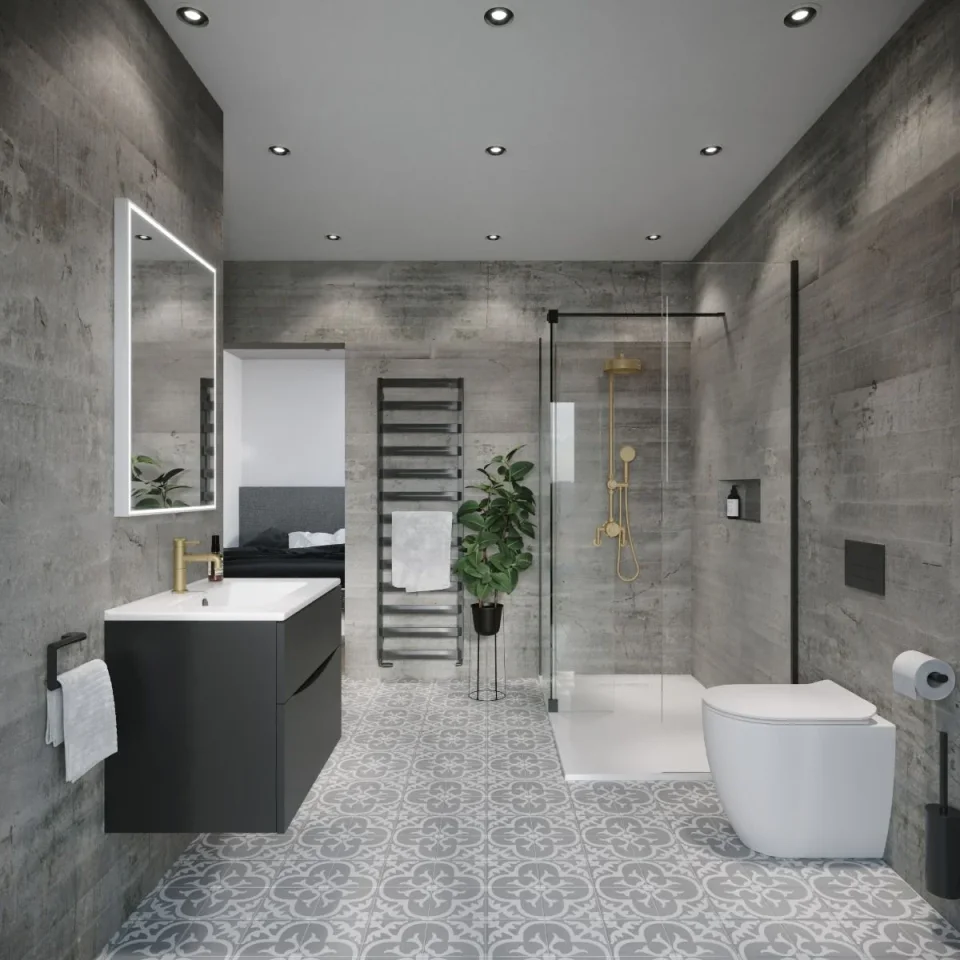 Crosswater Glide Ii 2 Drawer Basin Unit 1000 Matt Black detail view - Image 3