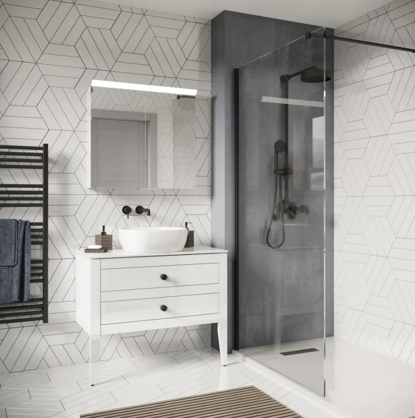 Crosswater Canvass Basin Unit 600 White Gloss detail view - Image 4