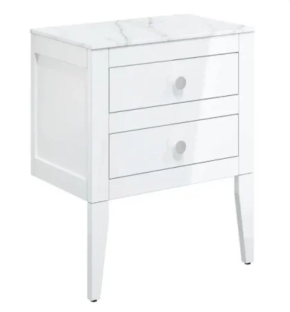 Crosswater Canvass Basin Unit 600 White Gloss detail view - Image 5