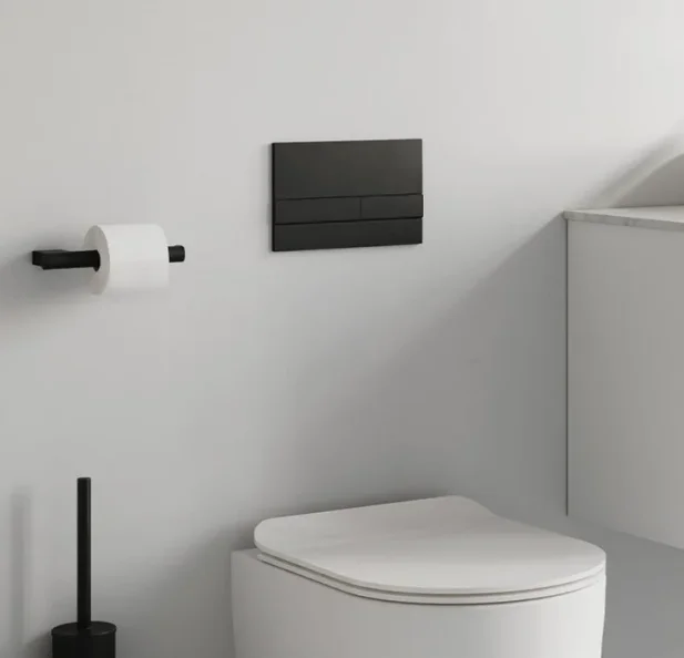 Crosswater Mpro Toilet Roll Holder Matt Black detail view - Image 2
