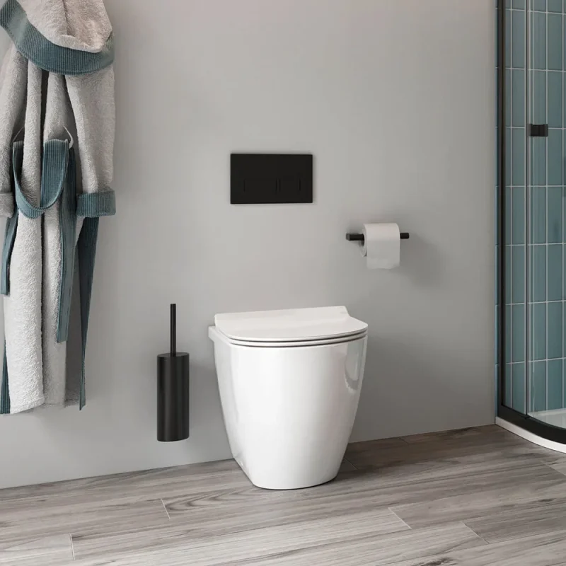 Crosswater Mpro Toilet Roll Holder Matt Black detail view - Image 3