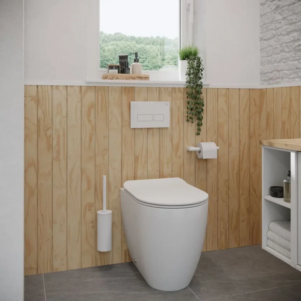 Crosswater Glide Ii Back To Wall Toilet Rimless 52 Matt White detail view - Image 2