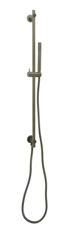 Just Taps Vos Slide Rail With Slim Single Function Hand Shower And Hose Brushed Black product image - Image 1